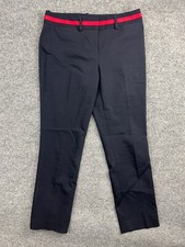 Tommy Hilfiger Pants Women's 2 Navy Blue Red Waist Stripe Tapered Chino Trouser