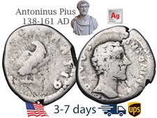 Ancient Roman Empire Coin Silver Denarius ANTONINUS PIUS 138-161 AD #21155