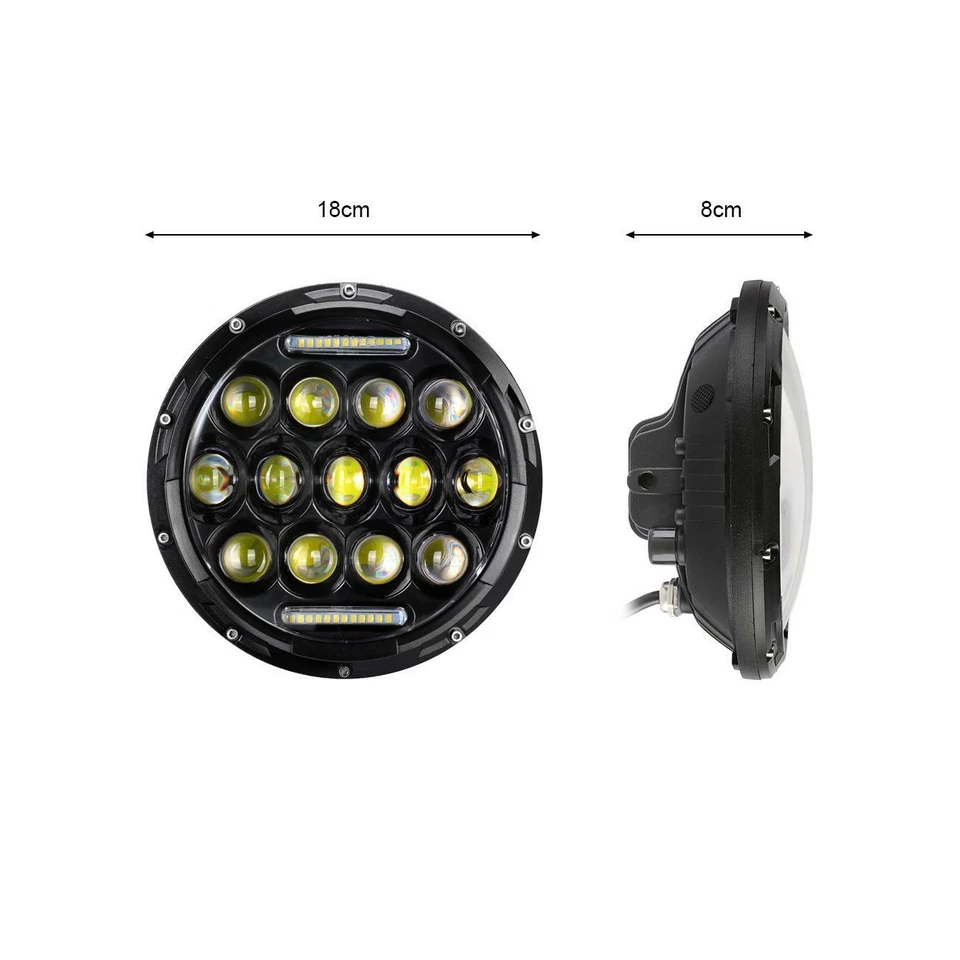 7" Motorcycle LED Hi/Lo Headlights Black For Kawasaki 440 454 550 750 1000 LTD - Image 2 of 4