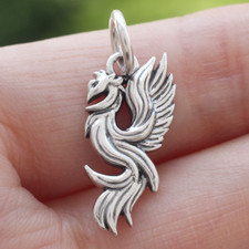 925 Sterling Silver Phoenix Pendant Flames Fi...