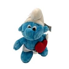 Vtg Wallace Berrie Cupid Smurf Peyo Plush Stuffed Valentine 1982 Korea 10" Tag