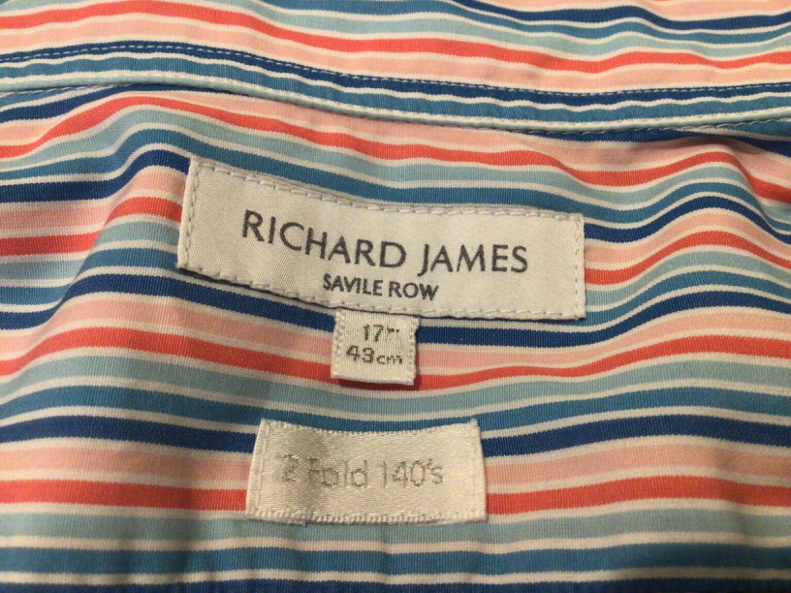 FILA Camicia uomo Richard James Savile Row 17 in colletto o grande a righe luminose