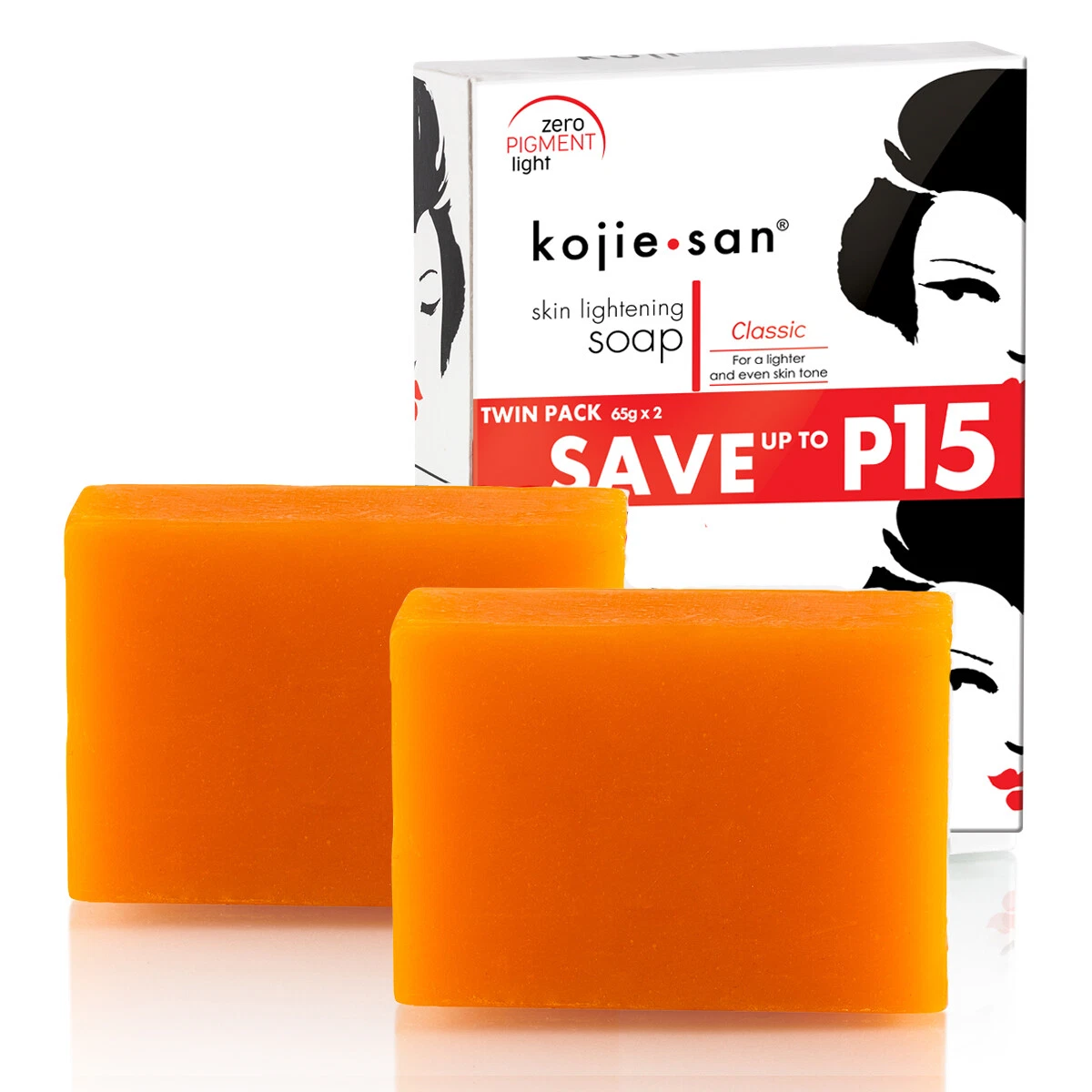 Original Kojie San Skin Lightening Anti-Acne Kojic Acid Soap - 2 Bars, 65g