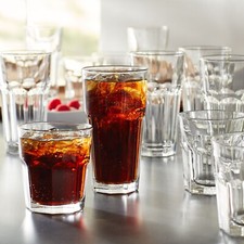 16 PC LIBBEY GIBRALTAR 12 0UNCE / 16 OUNCE DRINKWARE GLASSWARE SET MADE IN USA!