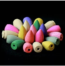 250pcs/bag Backflow Incense Burner Cones Mixed Flower Flavor Smoke Bullet Cone