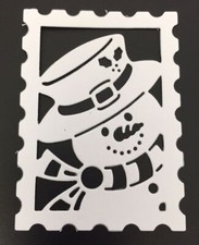 Christmas Die Cuts Snowman Postage Set of 12 White Cardstock