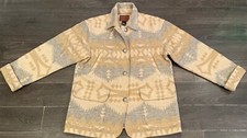 Ralph Lauren Southwestern Wool Blend Blanket Coat Jacket Made In Usa Size P/m