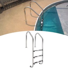 3-Step Stainless Steel Swimming Pool Stairs w/ Non-Slip Footstep For In-Ground