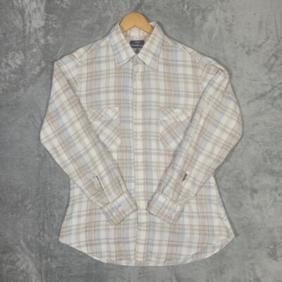 Vintage Levis Movin' On Shirt Mens Large Button Up Plaid Western Cowboy Rodeo