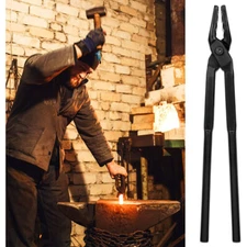 17" Blacksmith Wolf Jaw Tongs Knife Forging Tool For Beginner Master Blacksmiths