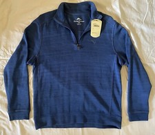 Tommy Bahama 118 Tobago Bay Half Zip Pullover Knit Mens Small Dockside Blue New