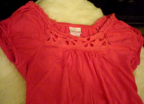 Xhilaration pink short sleeve t shirt/pink/brown plaid pleated skorts size 10-12 - Picture 3 of 8