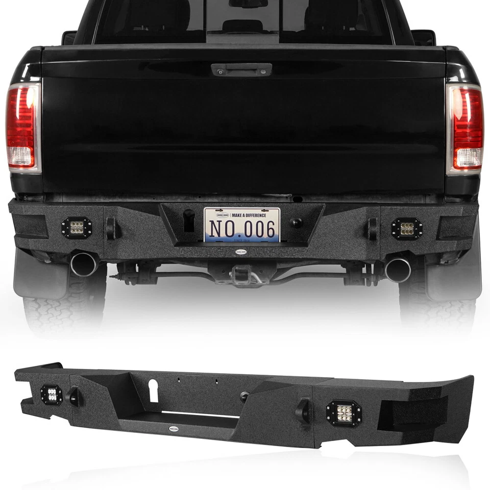 Hooke Road Steel Front Rear Bumper Bar w/Winch Plate Dodge Ram 1500 2013-2018 Foto 4 de 4
