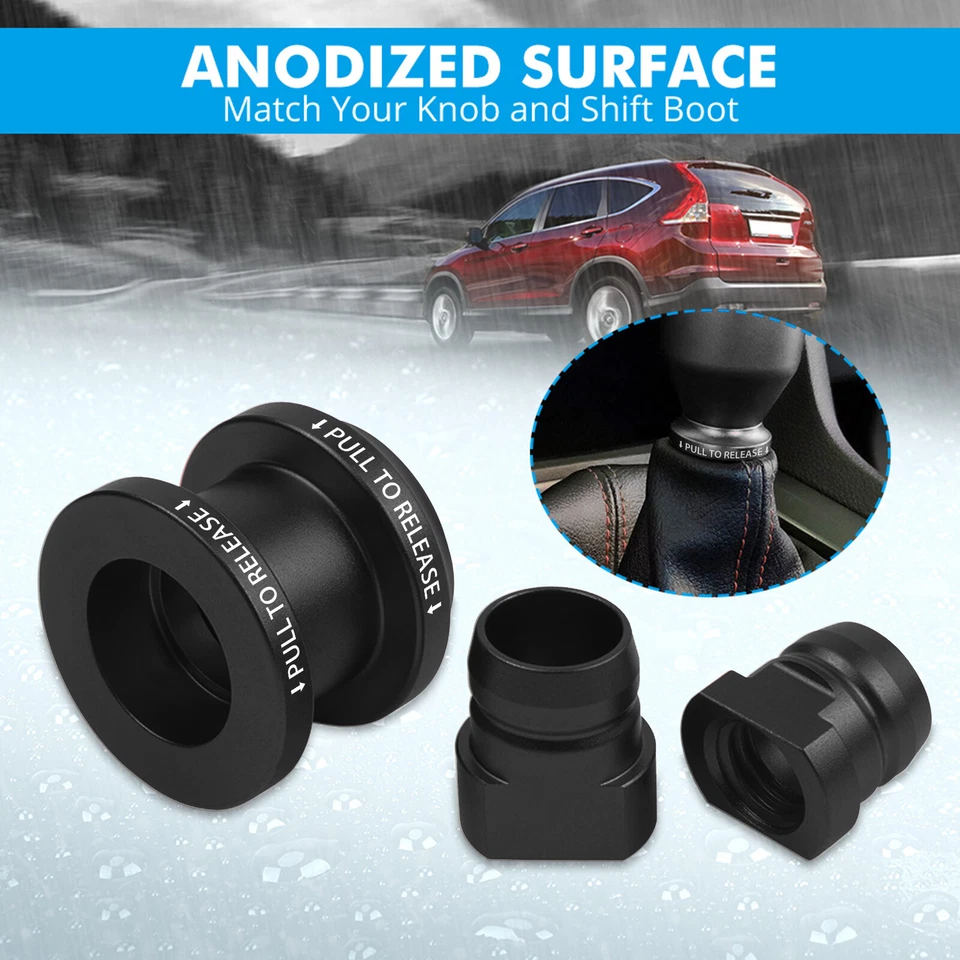 Juego de collar de bota de cambio negro anodizado BEVINSEE para Honda S2000 todo MT 1999-2009 Foto 4 de 4