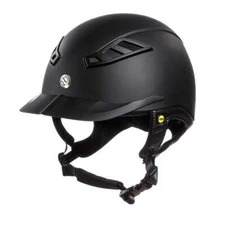 BACK ON TRACK Lynx Smooth Top Black Riding Helmet (492100)