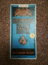  1951 CLOTH  BARTHOLOMEWS  HALF-INCH CONTOURED MAP SALISBURY PLAIN SHEET    8