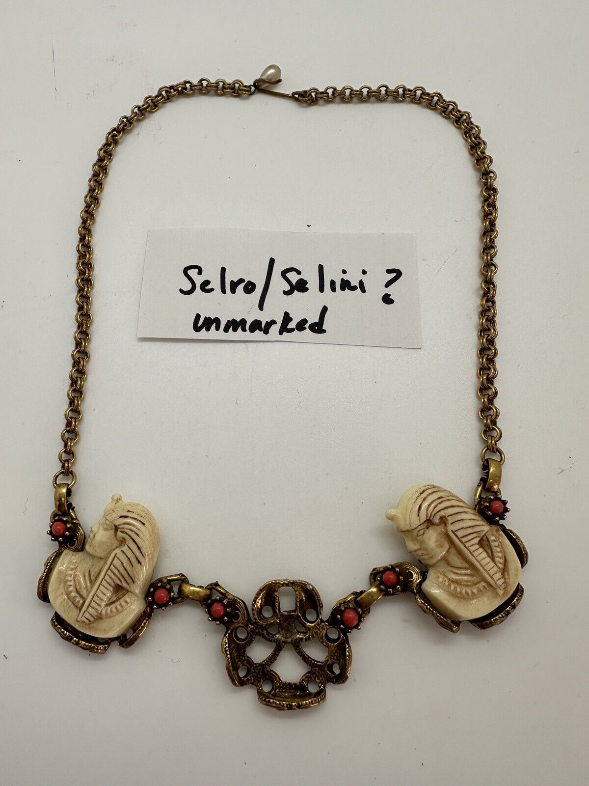 Vintage Selro Selini? Egyptian Revival Unsigned P… - image 1