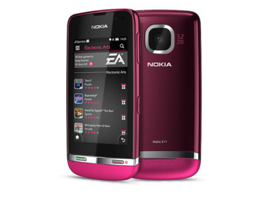 Nokia Asha 311 Handy ohne Sim-Frei - Rosérot