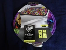 Auto Drive Car Windshield Twist Sunshade Purple Butterfly Universal Fit 2-pc Set