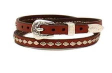 M&F Western Mens Hatband Leather Diamond Studs Brown 0201102