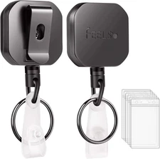 FEELSO Badge Holder Reel Retractable, Metal Heavy Duty Square