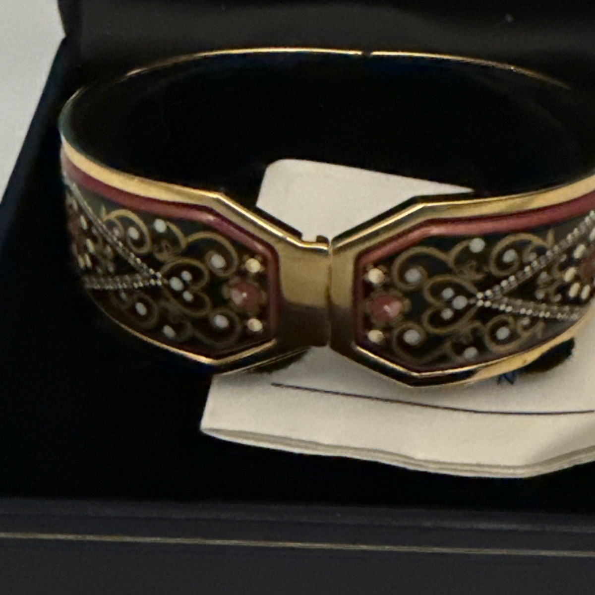 Michaela Frey Wien Bracelet Goldtone w/ Enamel Red Design Original