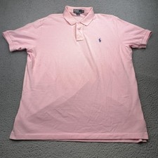 Polo Ralph Lauren Polo Shirt Mens XL Pink Pony Logo Classic Fit Pique Cotton