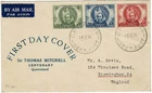 Australia 1946 S. Mitchell blue text Mitchell Set FDC Cover  to UK