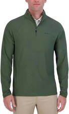 Ben Sherman Sport Mens MEDIUM Green 1/4 Zip Long Sleeve Active Stretch Shirt NEW