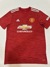 Manchester United Adidas Cavani 20/21 Red Home Jersey Shirt Football Sz Large SS