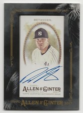 2017 Topps Allen & Ginter DELLIN BETANCES Black Framed Mini Auto 02/25 Yankees