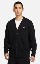 NEW Nike Medium Knit Button Up Fairway Black Club Cardigan Sweater FN3898 $90