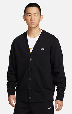 #ad NEW Nike Medium Knit Button Up Fairway Black Club Cardigan Sweater FN3898 010 $68.88