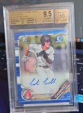 Bowman 2019 Chrome Draft Corbin Carroll Blue Refractor Rookie Auto /150 BGS 9.5