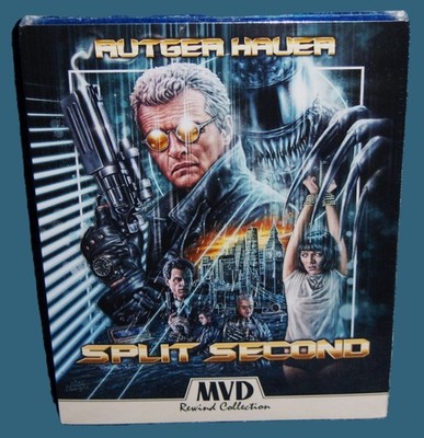 NEW MVD REWIND RUTGER HAUER SPLIT SECOND BLU RAY MOVIE 1992 & SLIPCOVER