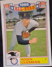 Topps 1987 Roger Clemens Rack Pack Glossy All-Stars Insert #21 Red Sox