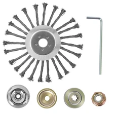 Steel Wire Weeding Grass Trimmer Head Weed Rotating Wheel Brush With Adapter Kit