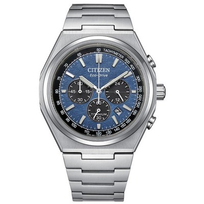CITIZEN Zenshin CA4610-85L Eco-Drive Blue Dial Chronograph Titanium Men's Watch