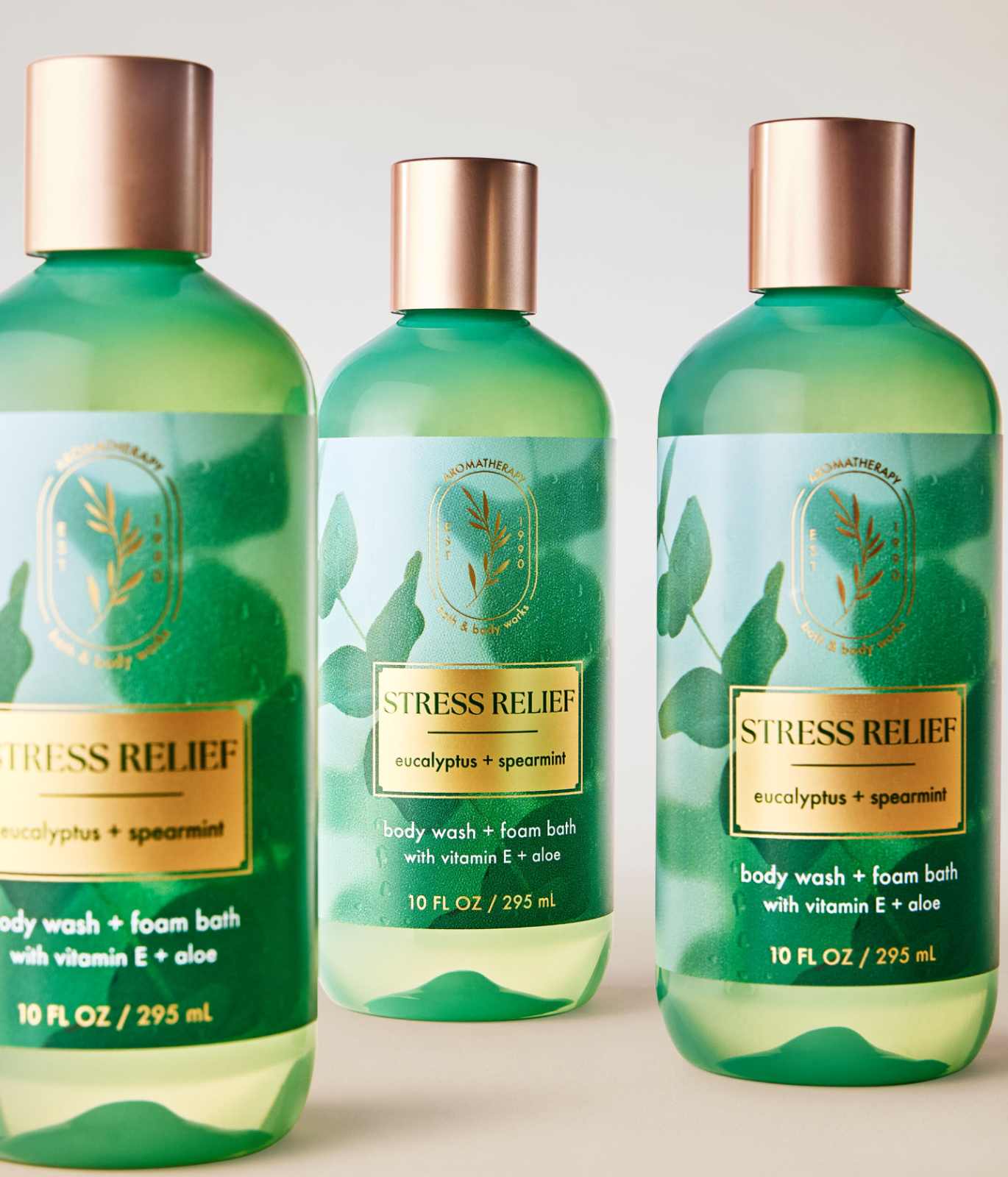 3x Bath & Body Works Aromatherapy Eucalyptus Spearmint Body Wash & Foam Bath