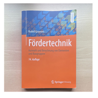 Rudolf Griemert Fördertechnik 14. Auflage Springer Vieweg