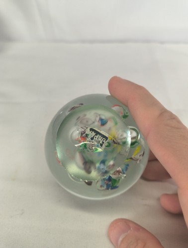 Small Colorful Art Glass Decorative Paperweight Heavy - Picture 5 of 5