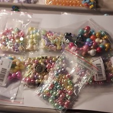 Multicolor Round Loose Craft Beads Glossy Jewelry Making Mixed Lot Assorted