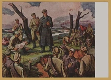 1961 CIVIL WAR Latvian riflemen Battle Military Arms OLD Soviet Russian Postcard