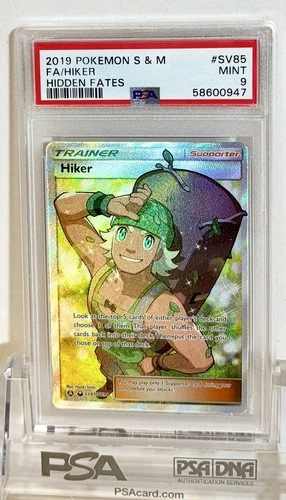 NEW 2019 POKEMON TCG GRADED CARD HIDDEN FATES SV85 FA FULL ART HIKER PSA 9 MINT