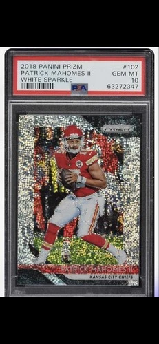Patrick Mahomes 2018  White Sparkle Prizm Psa10  (2nd Year) Rare 🔥