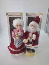 Telco Motion-ettes Santa & Mrs. Claus Christmas 15" Lights Music 1990s Boxes