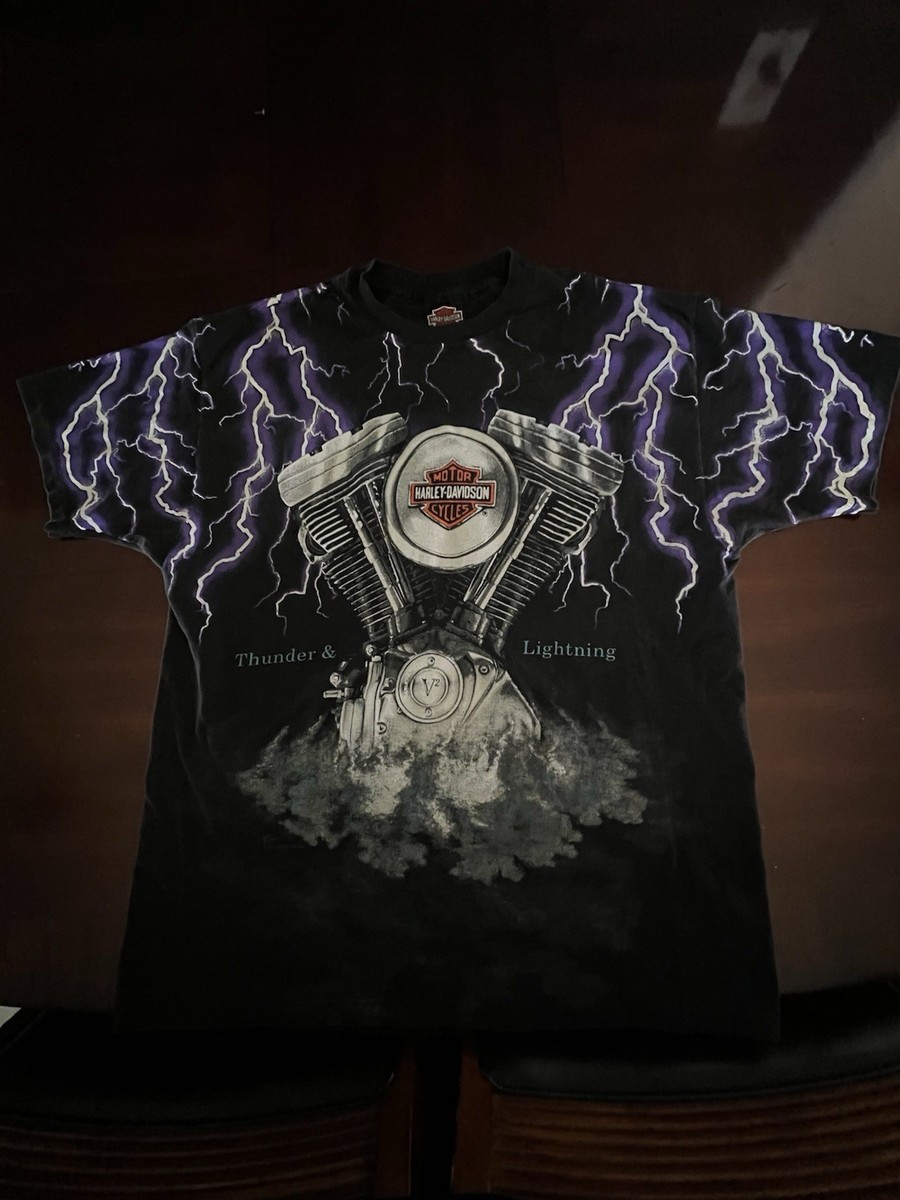 HARLEY-DAVIDSON サンダー ライトニング Tシャツ XL Vtg 90s Thunder And Lightning Harley Davidson T Shirt Size XL