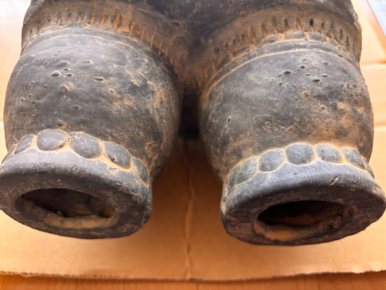 Jomon Period Dogu Carbonized Clay Replica Statue 43cm from JPN