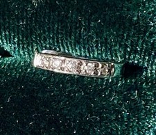 One 14k White Gold Diamond Huggie Hoop Earring Tested