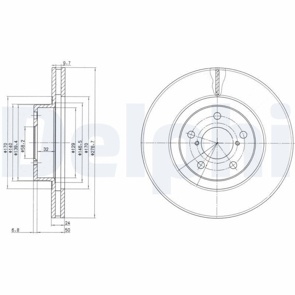 2X Delphi Bremsscheibe BG2827C Passend FüR Subaru-image